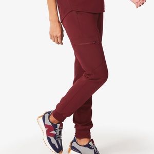 FIGS ZAMORA jogger scrub pants sz large burgundy